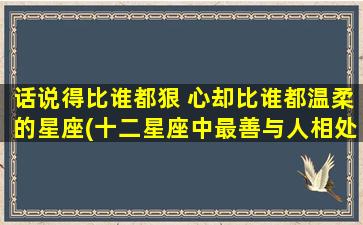 话说得比谁都狠 心却比谁都温柔的星座(十二星座中最善与人相处却言辞犀利的星座)